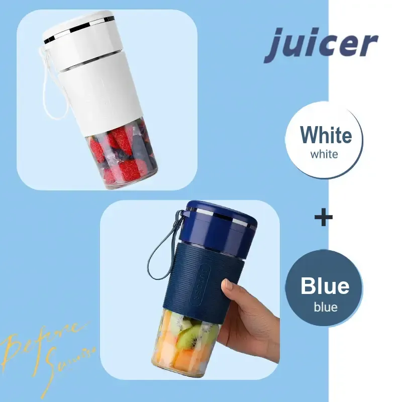 Portable Rechargeable Juicer Cup with Glass Jar