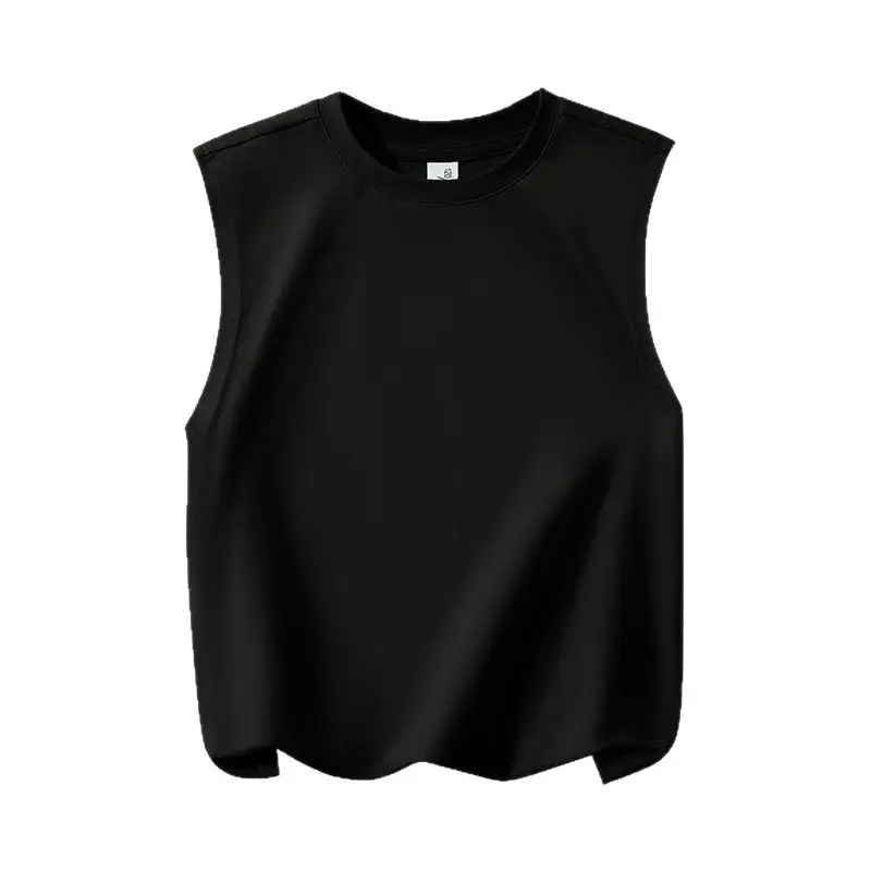 Boys Sleeveless Pure Cotton Summer Vest Black