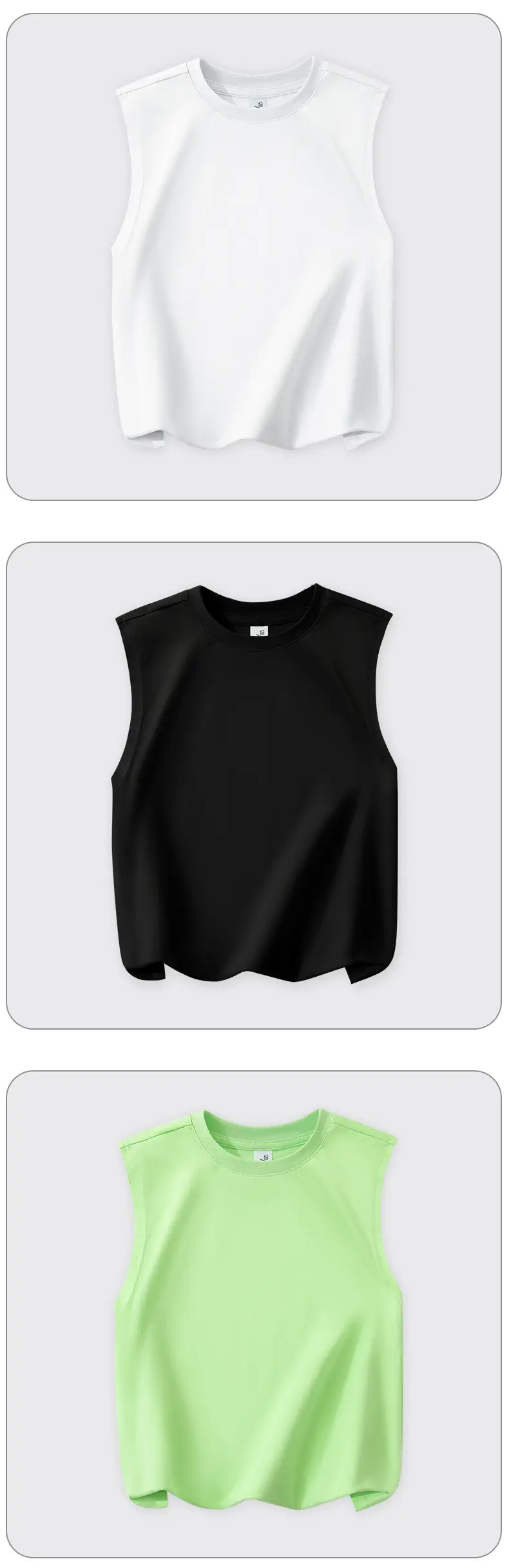 Boys Sleeveless Pure Cotton Summer Vest Black — feature 13