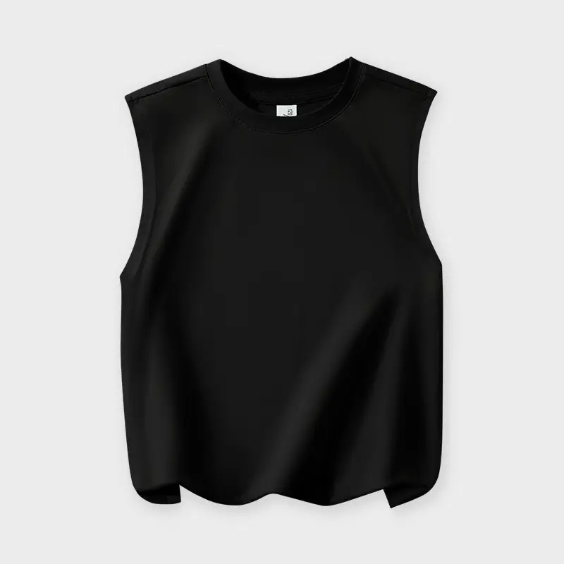 Boys Sleeveless Pure Cotton Summer Vest Black