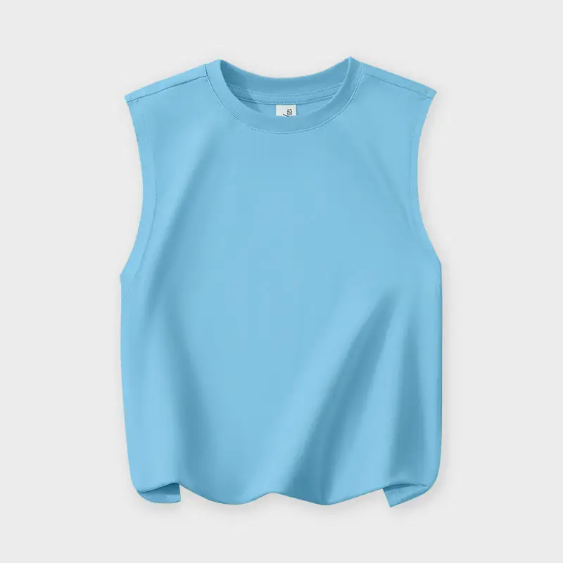 Boys Sleeveless Pure Cotton Summer Vest Black