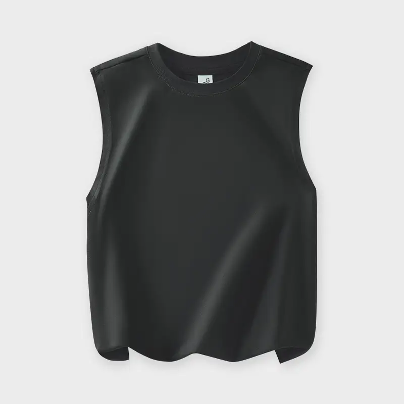 Boys Sleeveless Pure Cotton Summer Vest Black