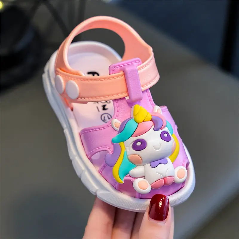 Baby Unicorn Toe Sandals Pink 0-3Yrs Non-Slip