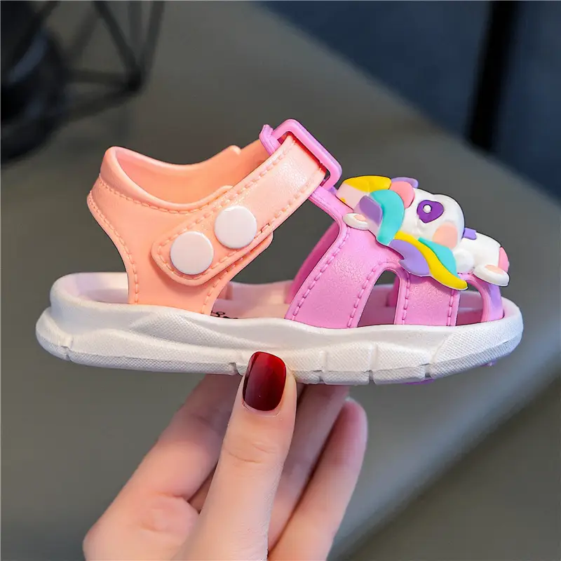Baby Unicorn Toe Sandals Pink 0-3Yrs Non-Slip