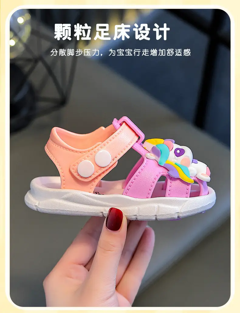 Baby Unicorn Toe Sandals Pink 0-3Yrs Non-Slip — feature 6