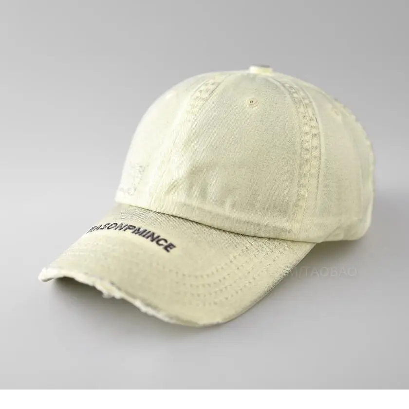 Men's Distressed Dirty Baseball Cap White - Image 10