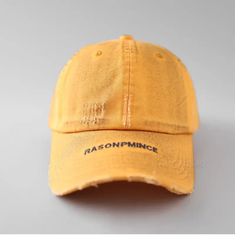 Men's Distressed Dirty Baseball Cap White — feature 11