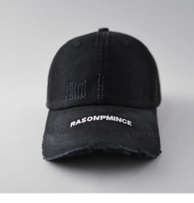 Men's Distressed Dirty Baseball Cap White — feature 9