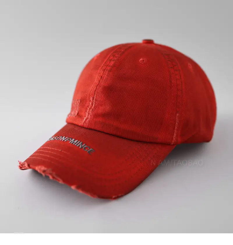 Men's Distressed Dirty Baseball Cap White - Image 3