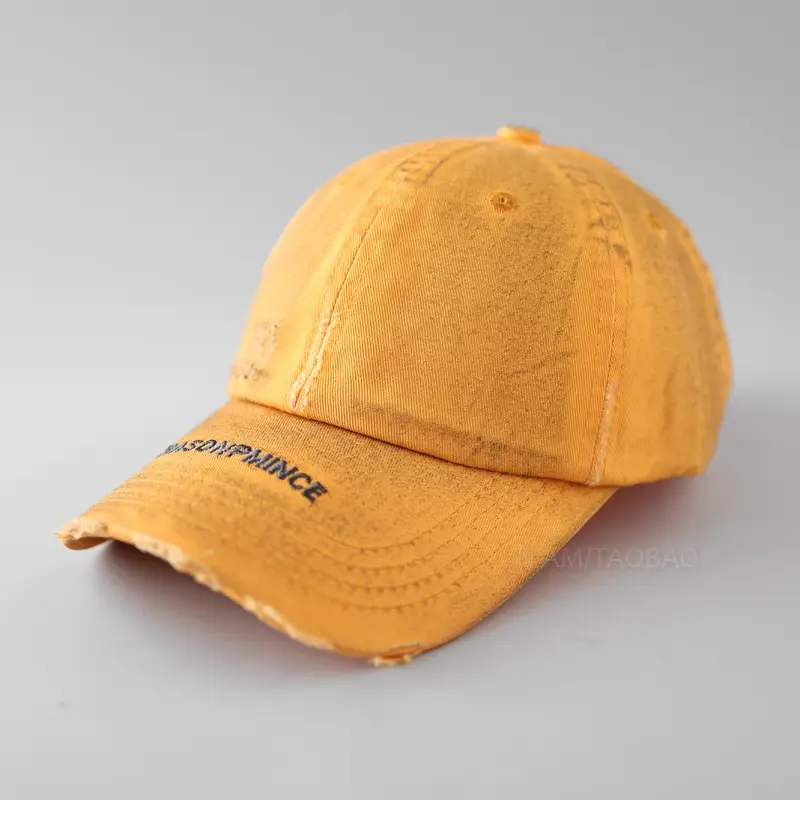 Men's Distressed Dirty Baseball Cap White - Image 4