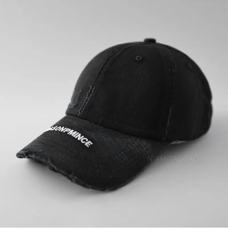 Men's Distressed Dirty Baseball Cap White - Image 7