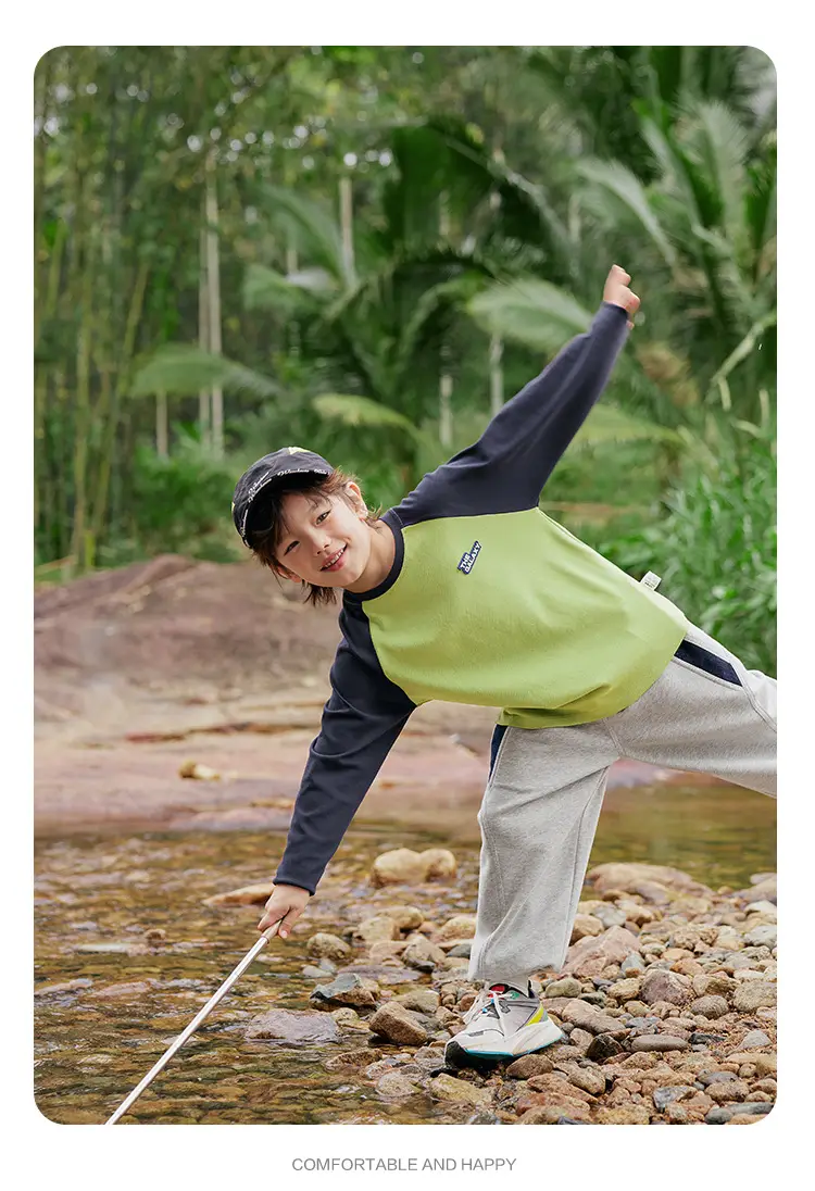 Boys Pink Grey Long Sleeve T-Shirt with Cap — feature 17