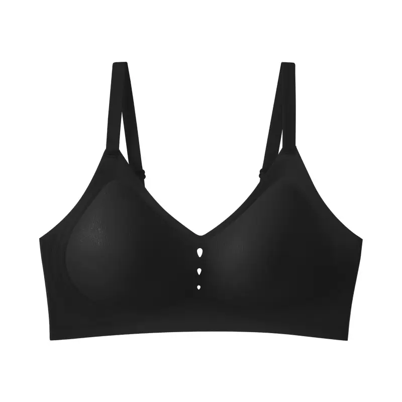 Black Seamless Underwear for Women, Fixed Cup, No Steel Ring, Soft Support - Image 5