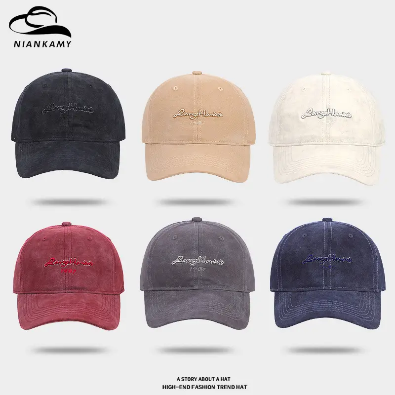 Vintage Letter Embroidered Grey Baseball Cap for Men Women - Image 8