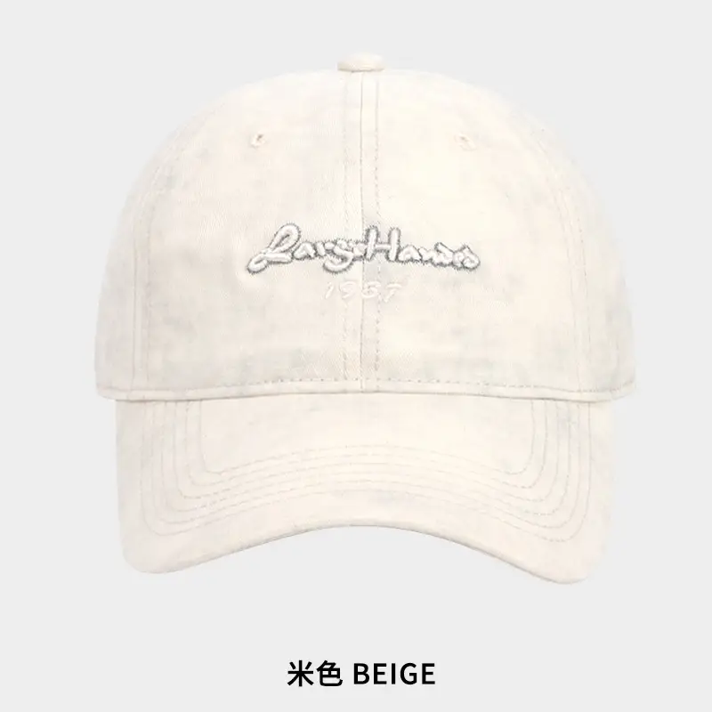 Vintage Letter Embroidered Grey Baseball Cap for Men Women - Image 5