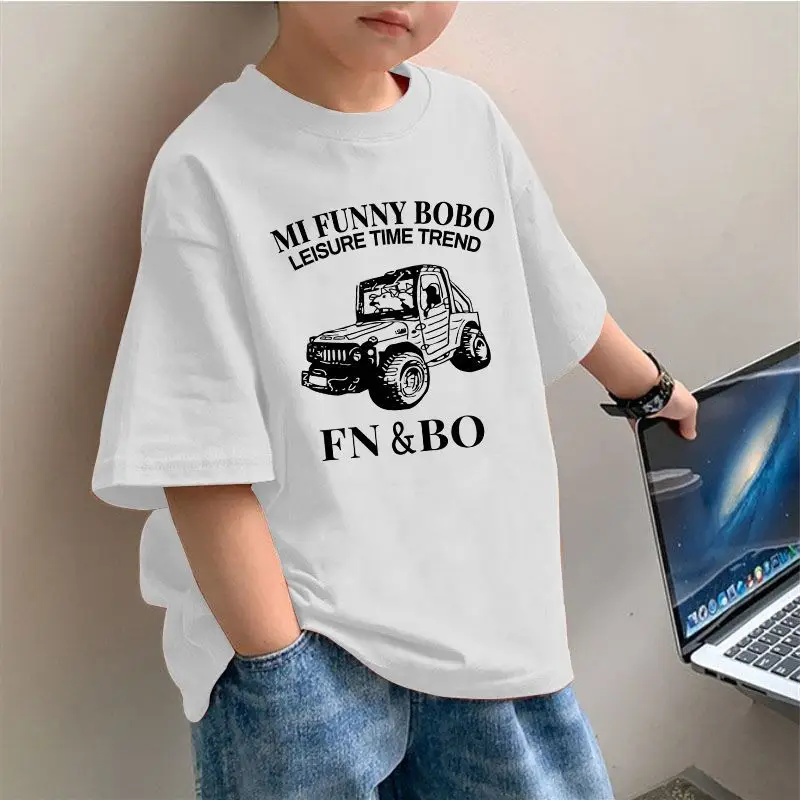 2025 Boys Pure Cotton Korean Style T-Shirt Red - Image 2