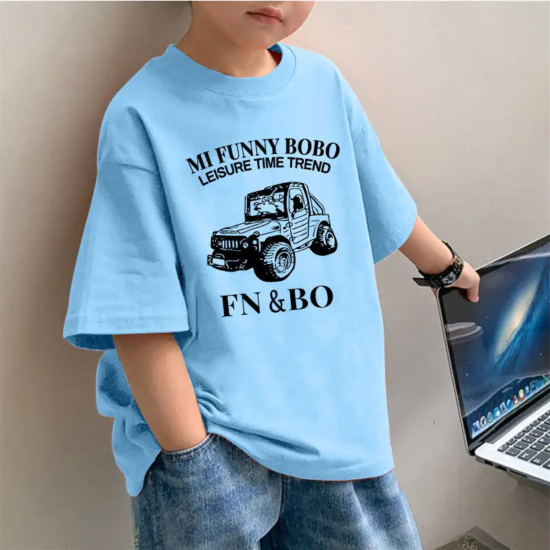 2025 Boys Pure Cotton Korean Style T-Shirt Red - Image 7