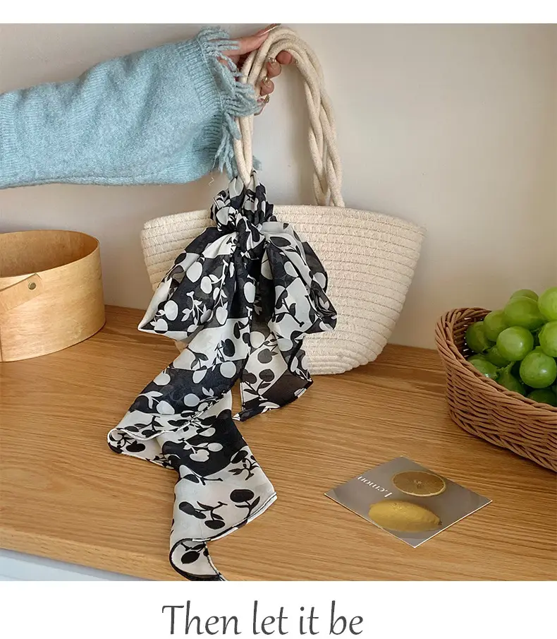Women's Silk Scarf with Dot Pattern for Spring Autumn — feature 11