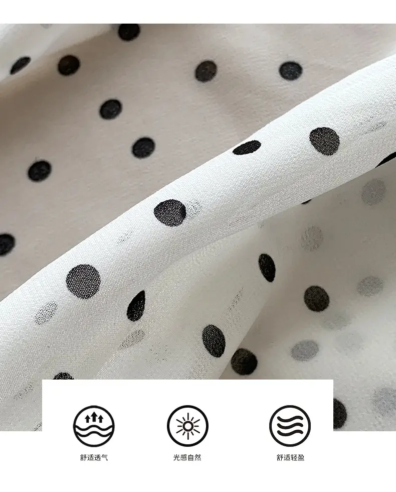 Women's Silk Scarf with Dot Pattern for Spring Autumn — feature 2
