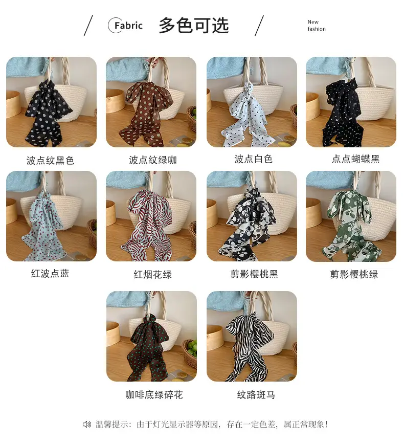 Women's Silk Scarf with Dot Pattern for Spring Autumn — feature 5