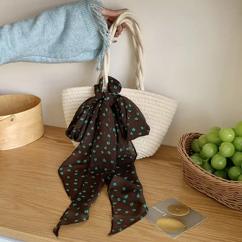 Women's Silk Scarf with Dot Pattern for Spring Autumn - Image 5