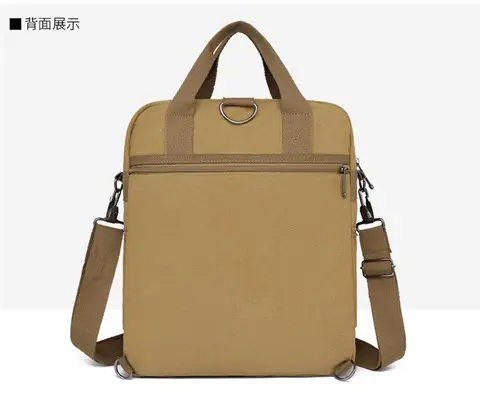 New Men's Canvas Crossbody Bag Tan Three Use — feature 31