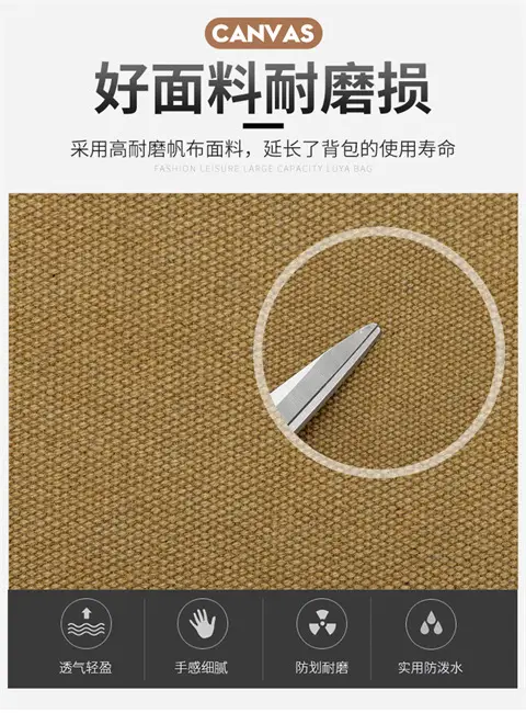 New Men's Canvas Crossbody Bag Tan Three Use — feature 4