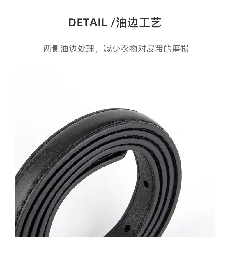 Black Leather Belt with Gold Buckle for Women — feature 7