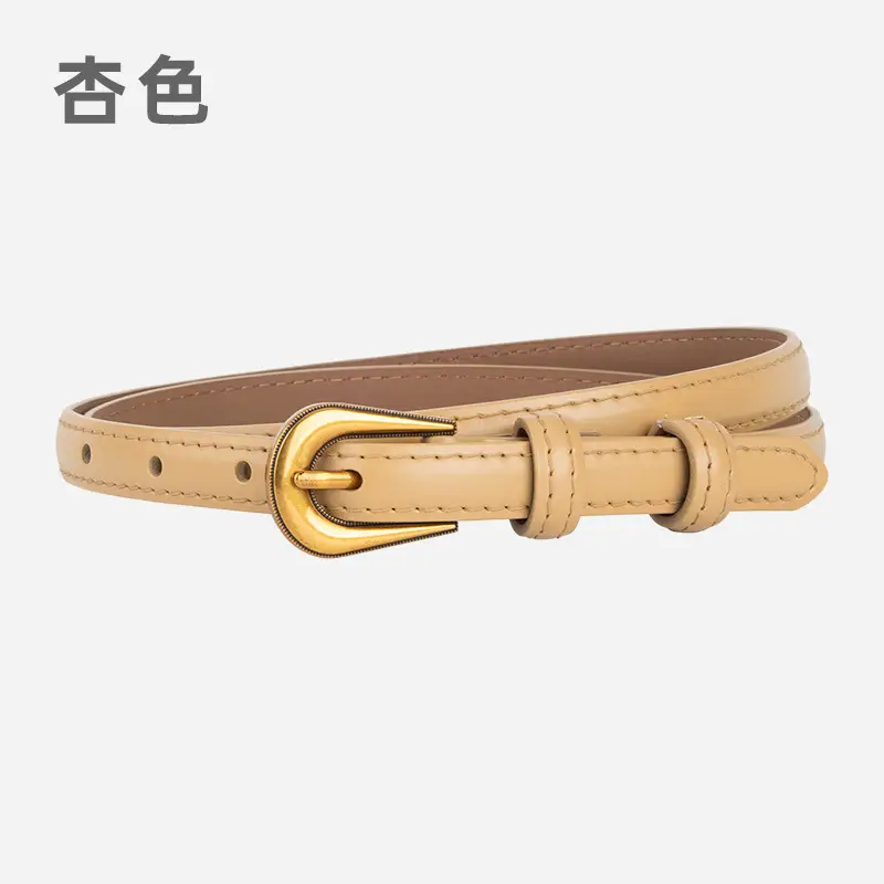 Black Leather Belt with Gold Buckle for Women - Image 13