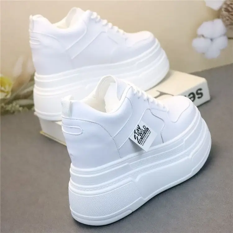 Explosive all-match soft bottom new white shoes wear-resistant thick bottom board shoes increased women's shoes small slim shoes women - Image 4