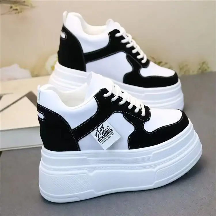 Explosive all-match soft bottom new white shoes wear-resistant thick bottom board shoes increased women's shoes small slim shoes women — feature 12