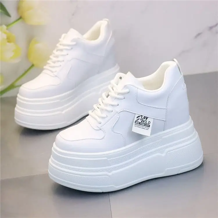 Explosive all-match soft bottom new white shoes wear-resistant thick bottom board shoes increased women's shoes small slim shoes women — feature 9