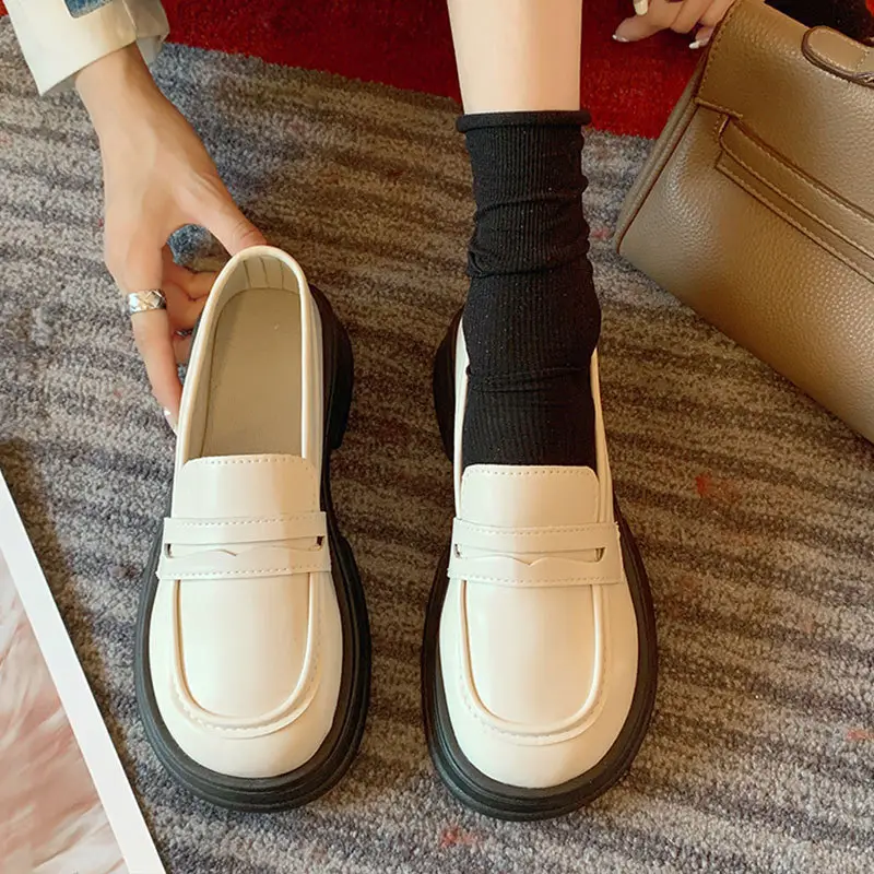 Japanese Small Leather Shoes Women's 2025 Autumn New British Style Black Platform Loafers One-Pedal JK Uniform Shoes - Image 5