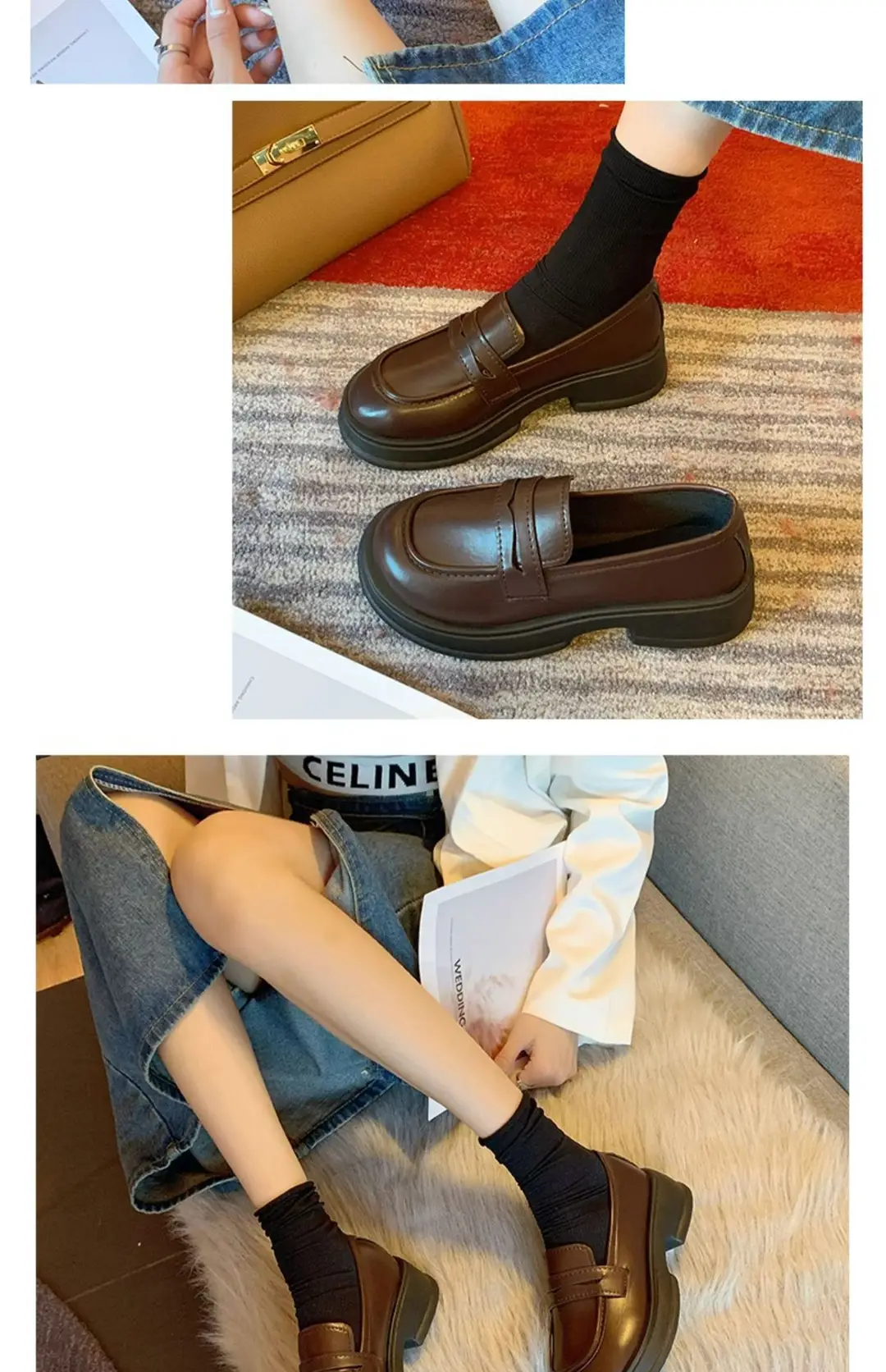 Japanese Small Leather Shoes Women's 2025 Autumn New British Style Black Platform Loafers One-Pedal JK Uniform Shoes — feature 12