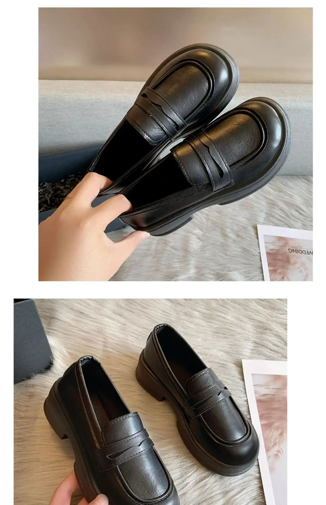 Japanese Small Leather Shoes Women's 2025 Autumn New British Style Black Platform Loafers One-Pedal JK Uniform Shoes — feature 17