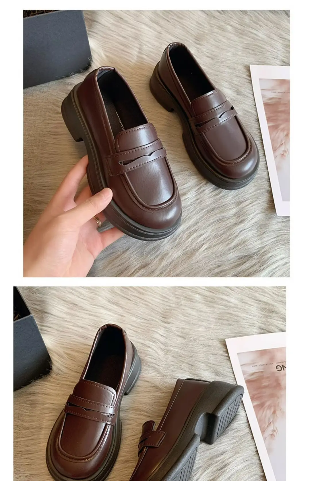 Japanese Small Leather Shoes Women's 2025 Autumn New British Style Black Platform Loafers One-Pedal JK Uniform Shoes — feature 19