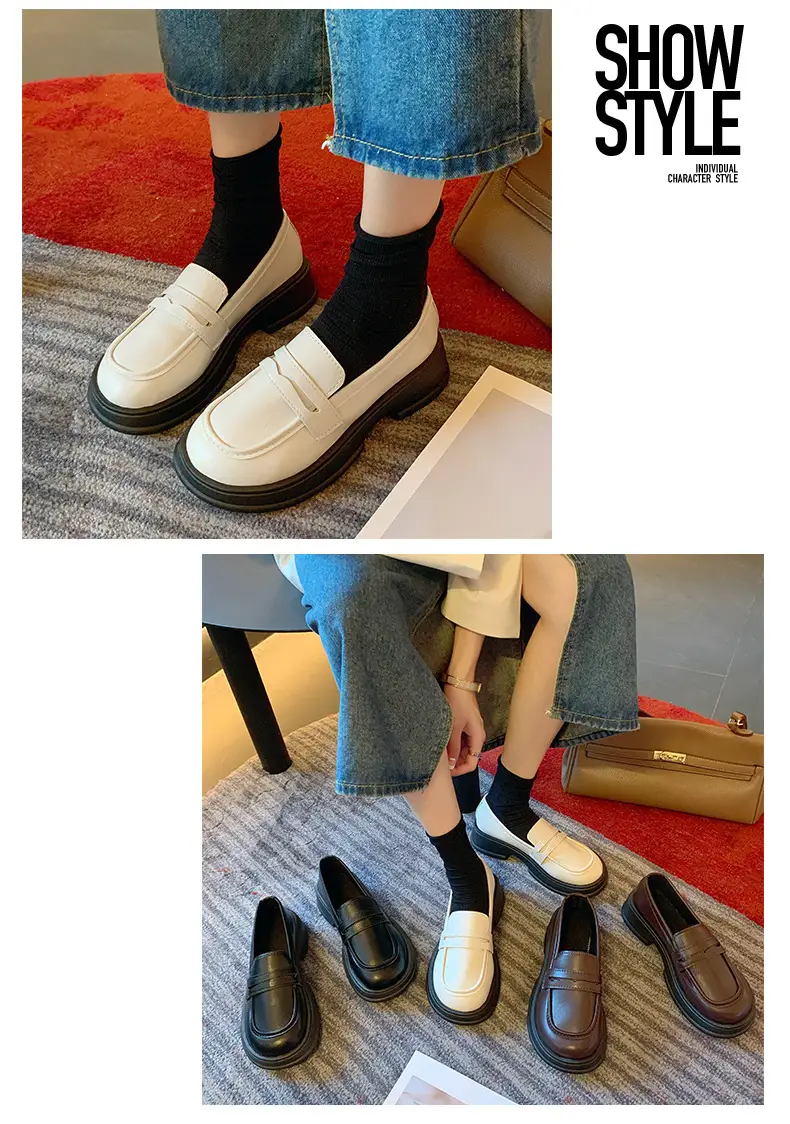 Japanese Small Leather Shoes Women's 2025 Autumn New British Style Black Platform Loafers One-Pedal JK Uniform Shoes — feature 8