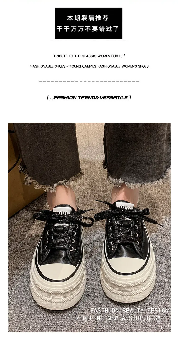 Women's Transparent Canvas Platform Sneakers White Thick Sole — feature 2