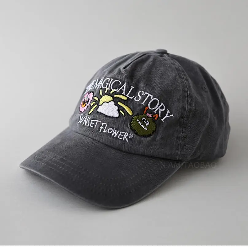 Cute Embroidered Baseball Cap for Men Women Tan - Image 3