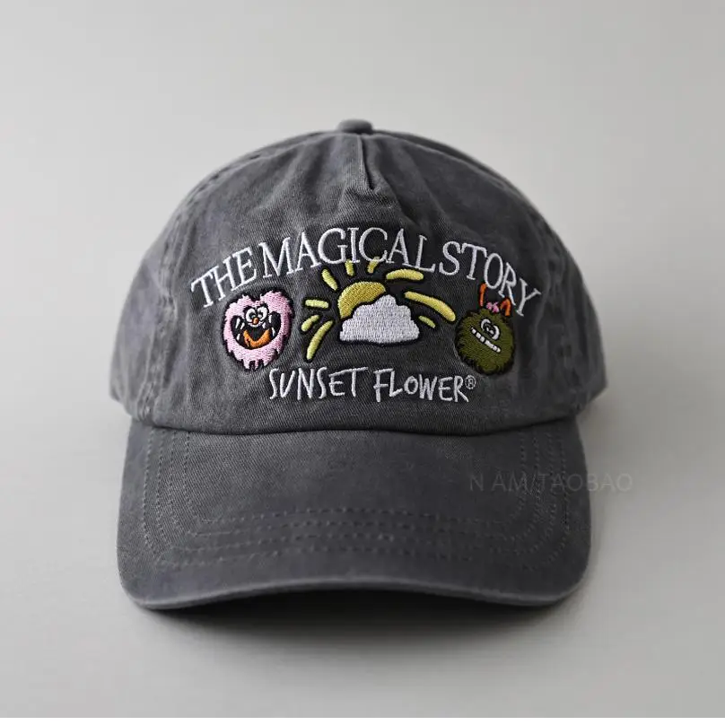 Cute Embroidered Baseball Cap for Men Women Tan - Image 4