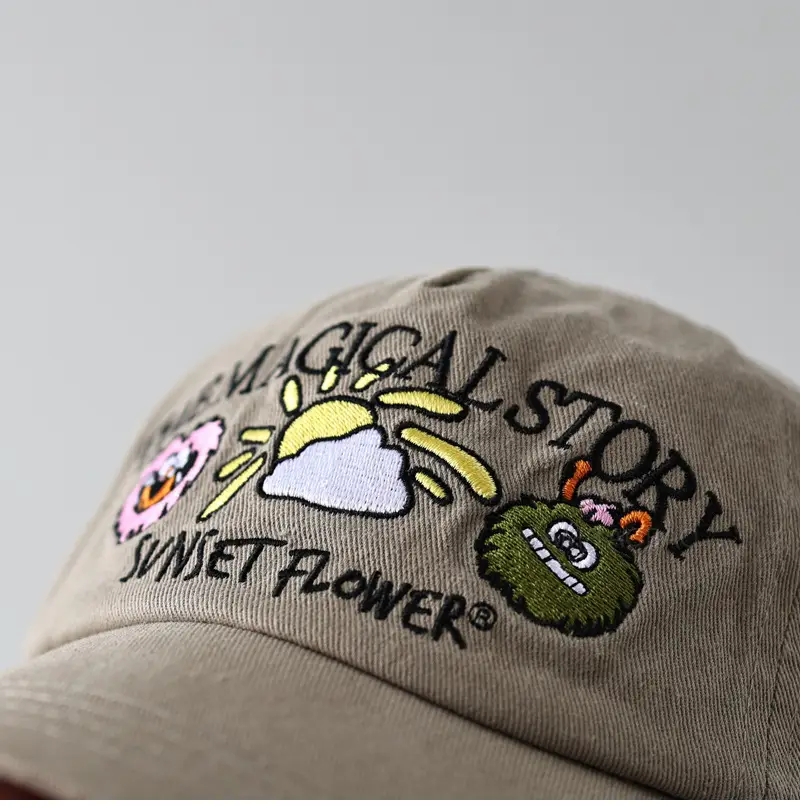 Cute Embroidered Baseball Cap for Men Women Tan — feature 6