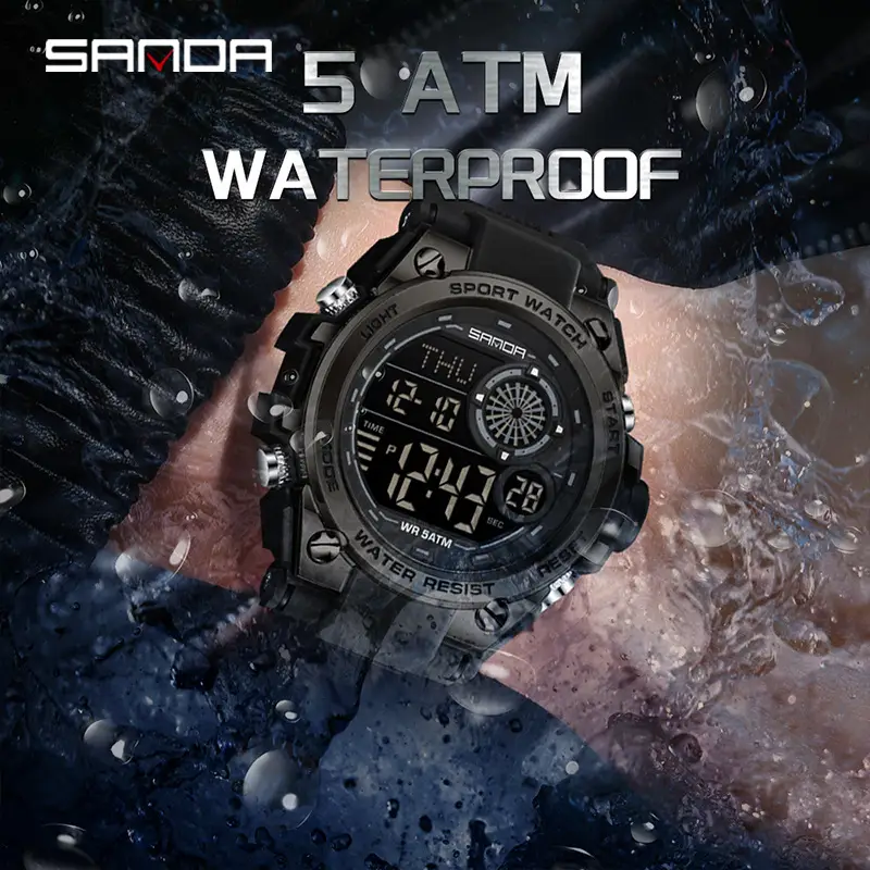 Waterproof Single Display Alarm Clock Watch - Image 11