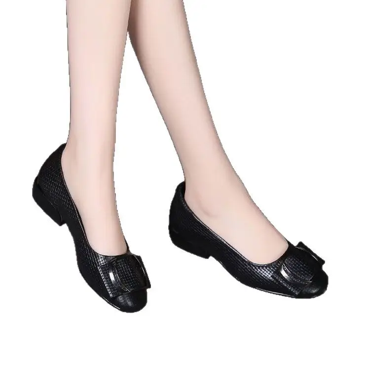 Women's White Leather Round Toe Heels Spring 2025