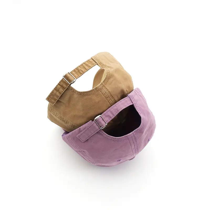 Kids Purple Letter Cap Spring Summer Sunshade Hat - Image 9