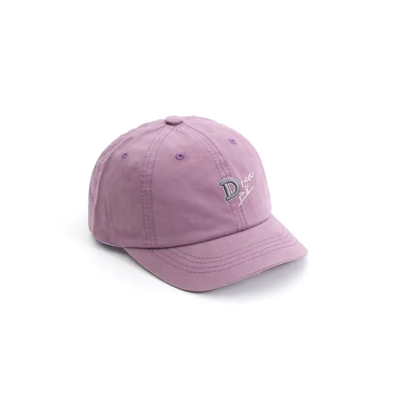 Kids Purple Letter Cap Spring Summer Sunshade Hat - Image 3