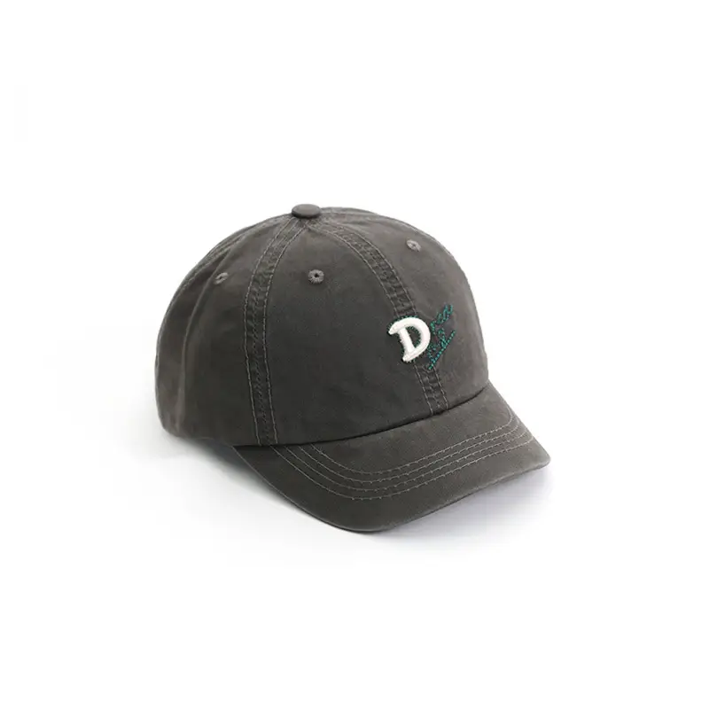 Kids Purple Letter Cap Spring Summer Sunshade Hat - Image 5