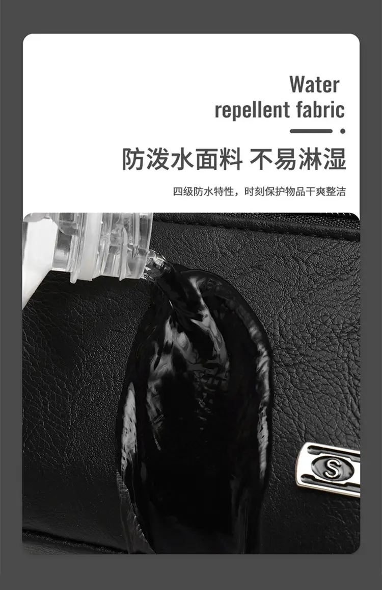 Men's Black PU Leather Shoulder Bag Large Capacity — feature 10