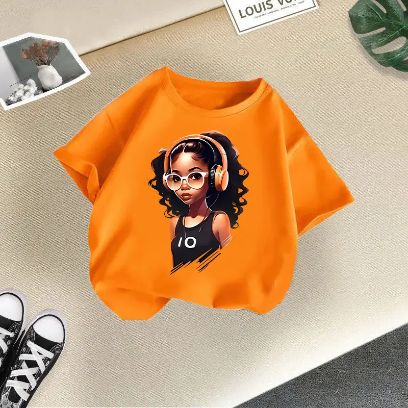 Girls Orange Graphic Round Neck T-Shirt 2026 - Image 10