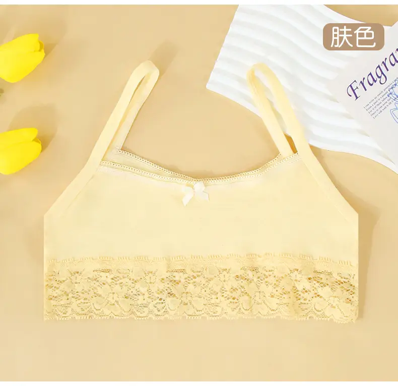 Girls' Underwear Camisole for Development Period 6-12-14 Years Old Lace Big Girl Bra Young Girl Elementary School Student Camisole Tube Top — feature 10