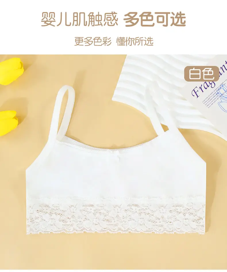 Girls' Underwear Camisole for Development Period 6-12-14 Years Old Lace Big Girl Bra Young Girl Elementary School Student Camisole Tube Top — feature 9